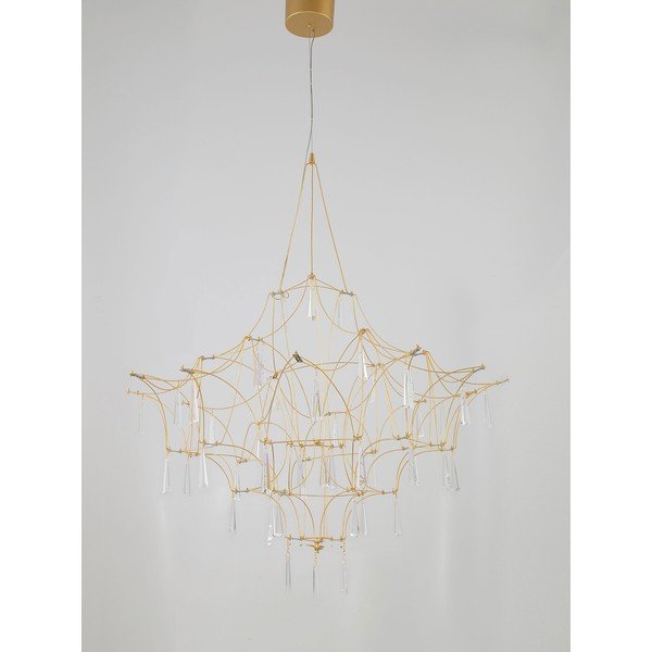 Aranyszínű fém LED függőlámpa ø 80 cm Goro – Nova Luce-image-4