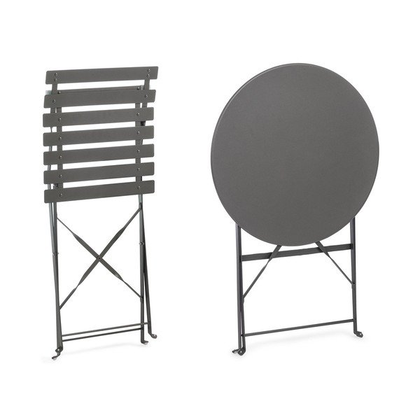 Antracitszürke acél kétszemélyes kerti étkezőgarnitúra Austin – Bizzotto-image-3