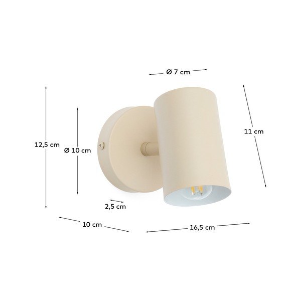 Bézs fém fali lámpa Manie – Kave Home-image-4