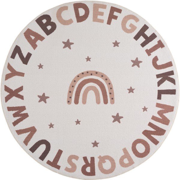 Krémszínű mosható gyerek szőnyeg ø120 cm Coco 1133 – Ayyildiz Carpets