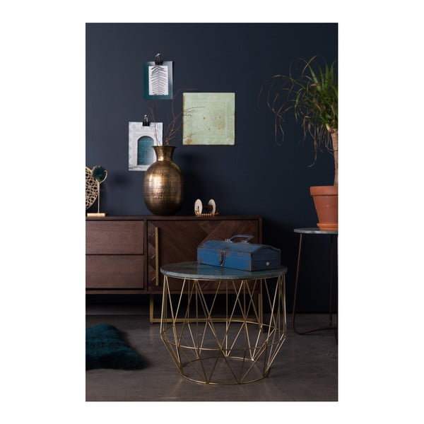 Tárolóasztal márvány lappal, ⌀ 51 cm - Dutchbone-image-4