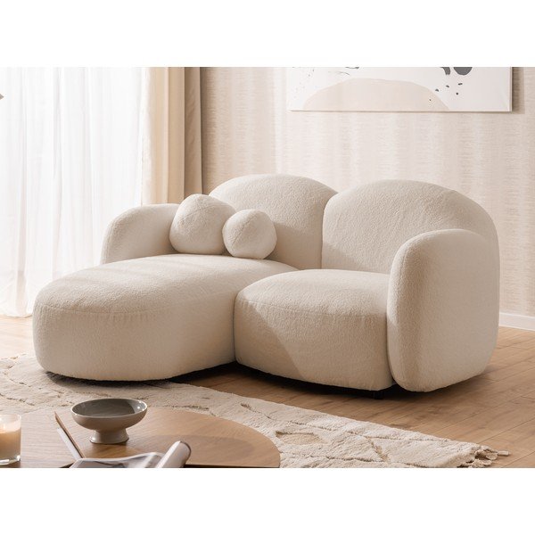 Világosbarna buklé sarokkanapé (bal oldali-heverő résszel) Orbit – Ropez-image-4