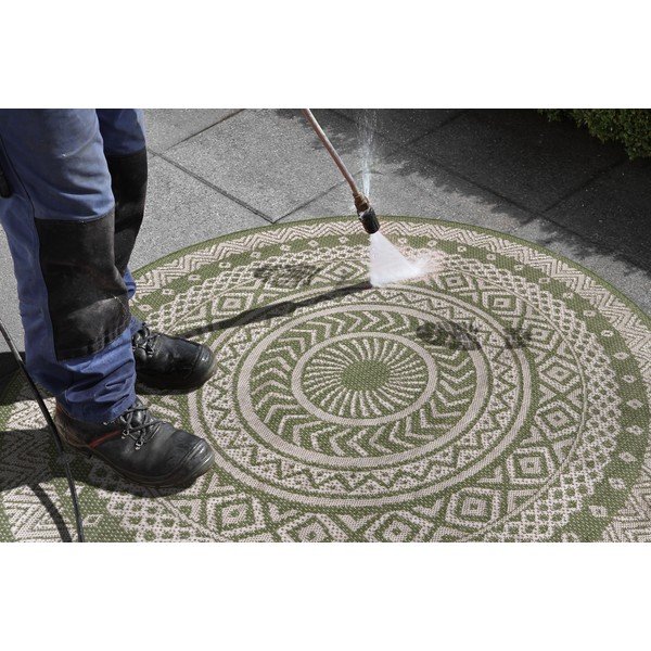 Round zöld-bézs kültéri szőnyeg, ø 120 cm - Ragami-image-3