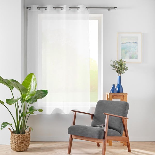 Fehér voile fényáteresztő függöny 140x180 cm Lissea – douceur d'intérieur-image-2