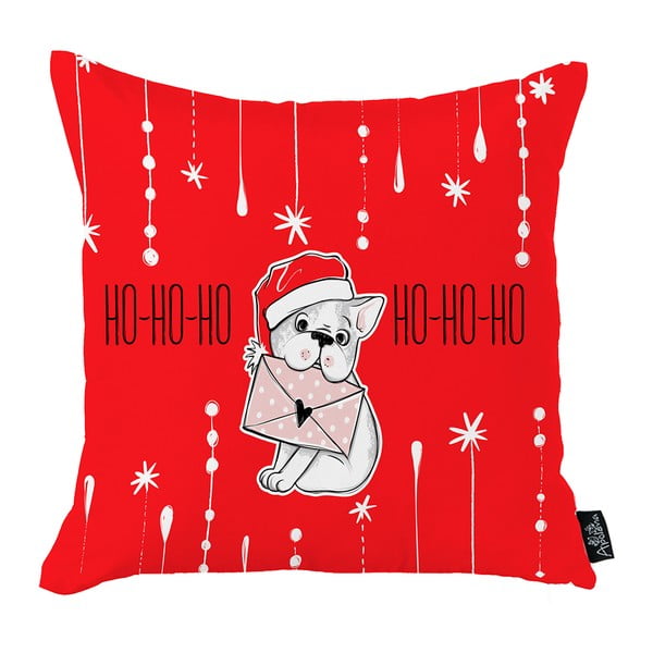 Honey Ho-Ho-Ho Christmas Dog piros karácsonyi párnahuzat, 45 x 45 cm - Mike & Co. NEW YORK