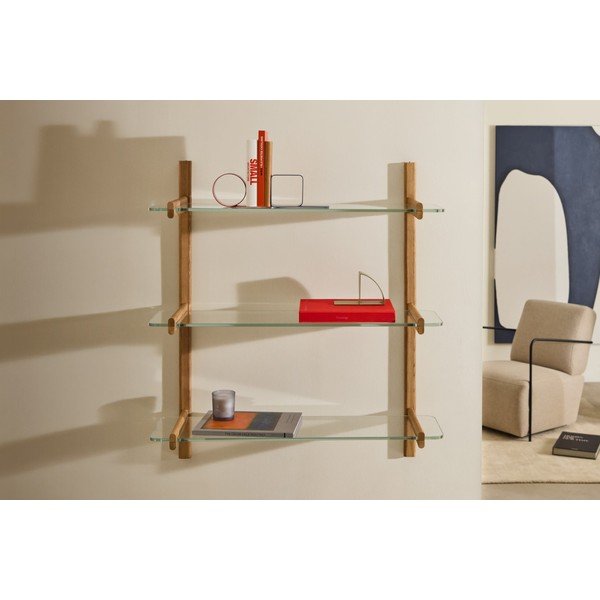 Üveg bútorelem - polc szett 3 db-os 90x1 cm Sitra – Kave Home-image-1