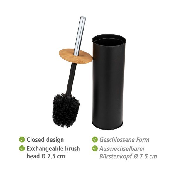 Fekete acél WC-kefe Tortona – Wenko-image-4