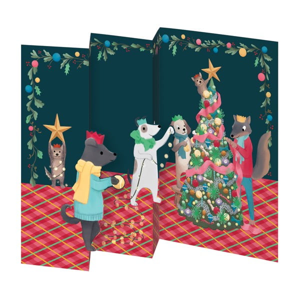 Karácsonyi üdvözlőkártya készlet 5 db-os Animal Crackers - Roger la Borde