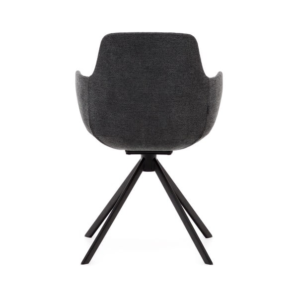 Sötétszürke kárpitozott karfás étkezőfotel szett 2 db-os Tissiana – Kave Home-image-3