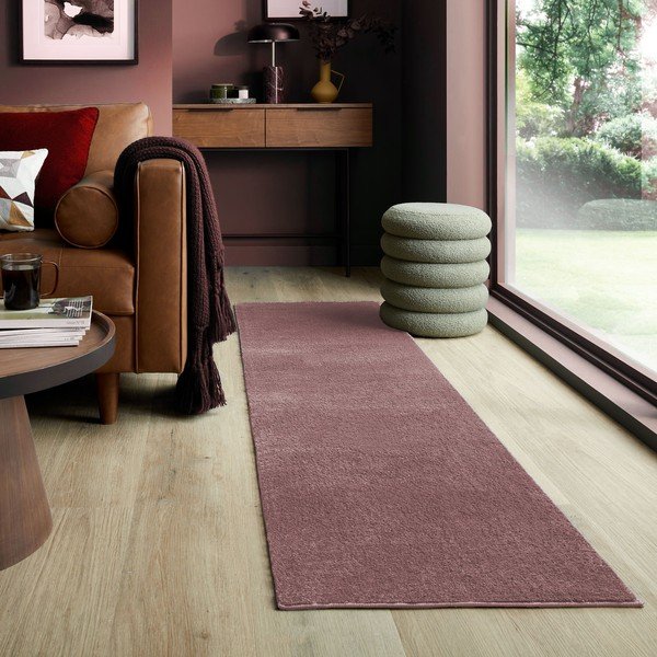 Rózsaszín futószőnyeg újrahasznosított szálakból 60x230 cm Sheen – Flair Rugs-image-1