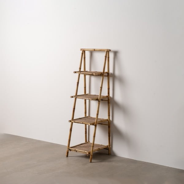 Natúr színű bambusz polcos állvány 48x152x50 cm Manali – Ixia-image-1