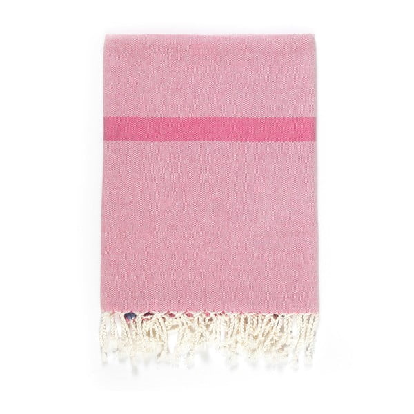 Cotton Collection Line Pink Beige rózsaszín-bézs pamut keverék fürdőlepedő, 100 x 180 cm - Kate Louise