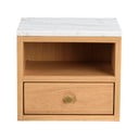 Natúr színű éjjeliszekrény márvány dekoros asztallappal Whitmore – Rowico