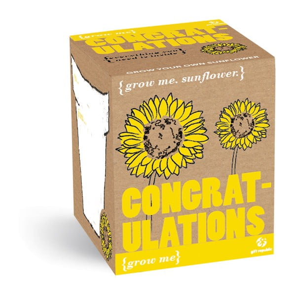 Congratulations növénytermesztő készlet napraforgó magokkal - Gift Republic