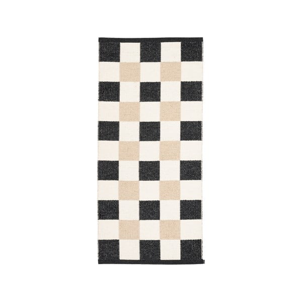 Fekete-krémszínű kültéri-beltéri futószőnyeg 70x160 cm Pix Black Vanilla – Pappelina-image-4