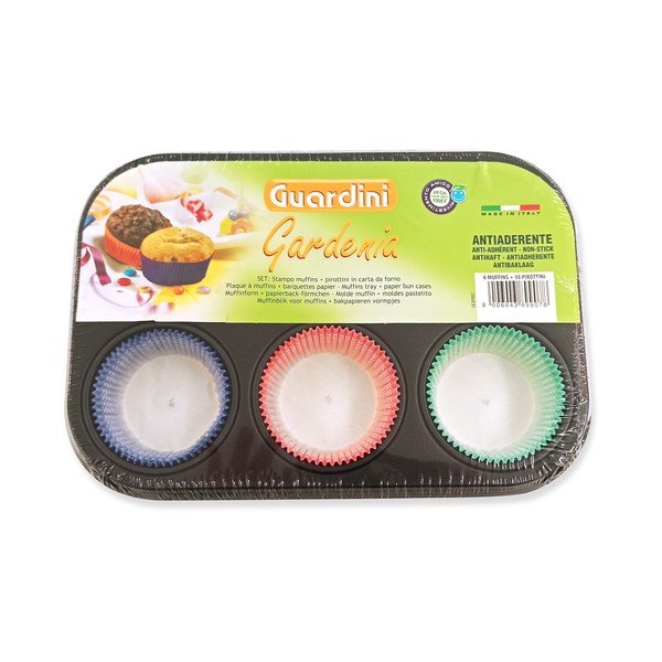 Acél sütőforma 6 muffinhoz és 30 db muffinpapír szett - Guardini-image-2