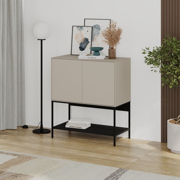 Fekete-krémszínű szekrény 80x90x40 cm Amira – Marckeric-image-3