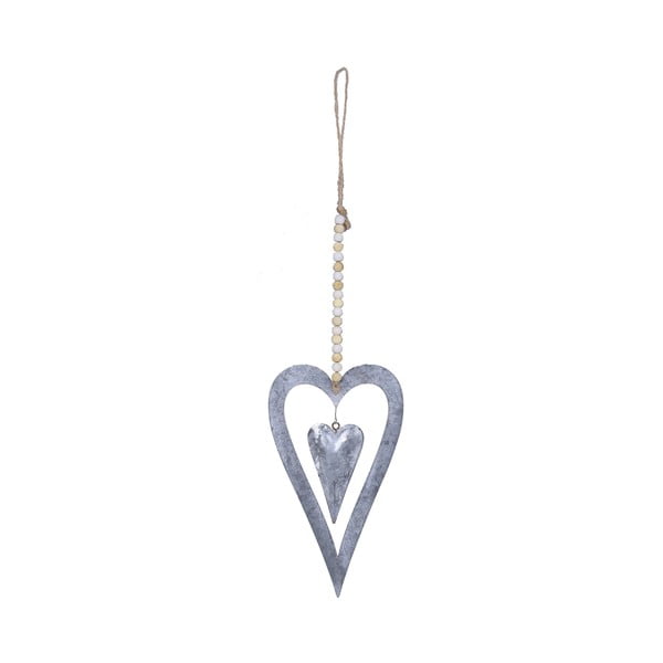Heart fehér szívalakú függő fém dekoráció - Ego Dekor