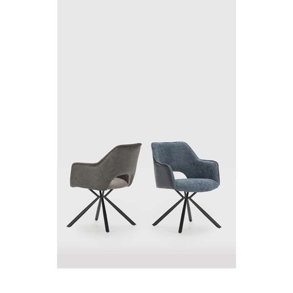 Szürke kárpitozott karfás étkezőfotel szett 2 db-os Mariel – Marckeric-image-1