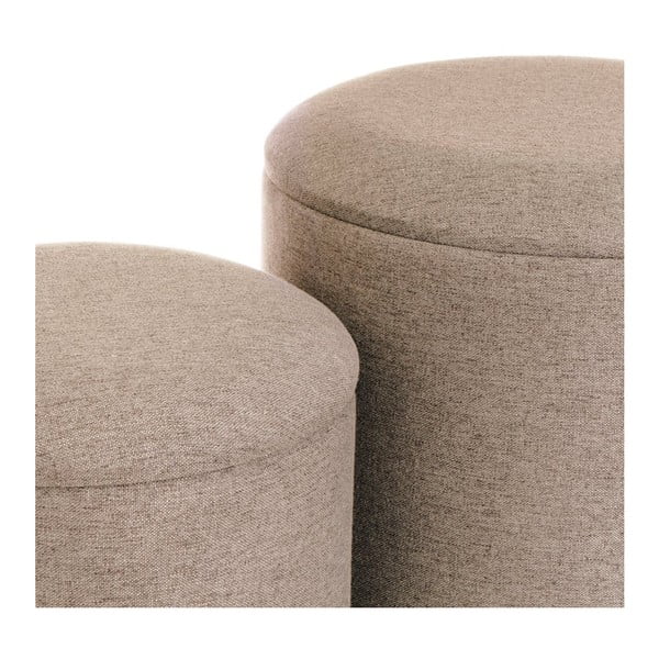 Világosbarna puff szett 2 db-os – Casa Selección-image-2