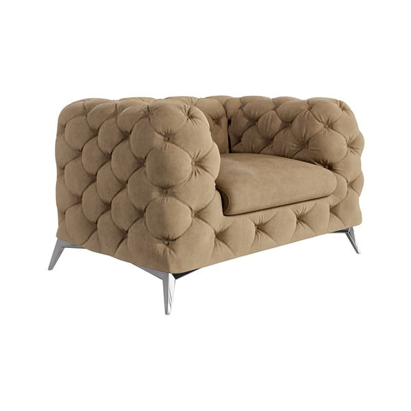 Világosbarna bársony fotel Chelsea – Ropez