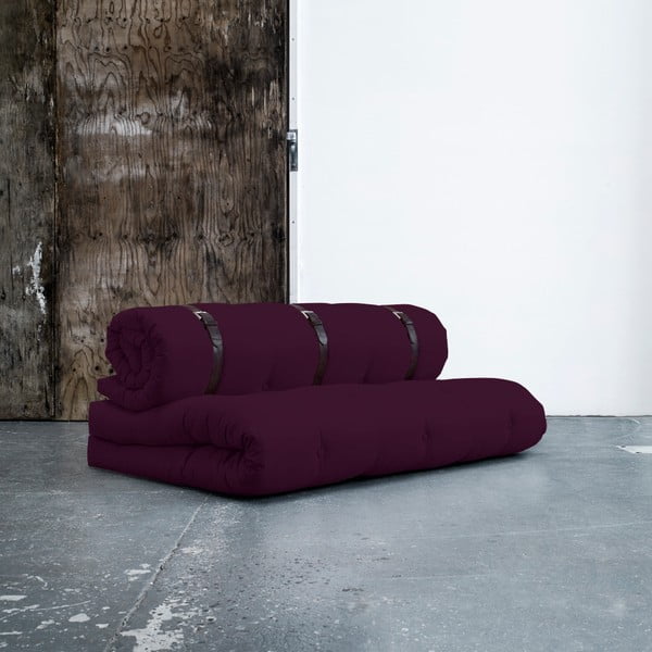 Buckle Up Purple Plum állítható kanapéágy, bőrpántokkal - Karup