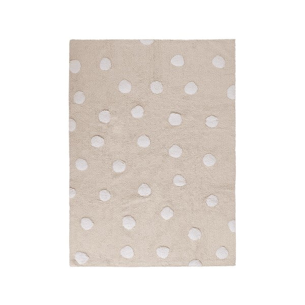 Bézs mosható-kézi szövésű pamut gyerek szőnyeg 120x160 cm Polka Dots Beige – Lorena Canals