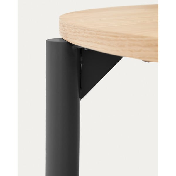 Natúr színű bővíthető étkezőasztal tölgyfa dekoros asztallappal 90x120 cm Montuiri – Kave Home-image-1