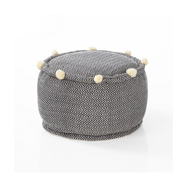 Fekete-fehér puff Canazei – Tomasucci