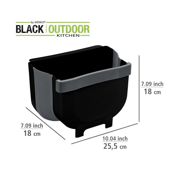 Black Outdoor Kitchen Fago fekete függő hulladékgyűjtő, 5 l - Wenko-image-4