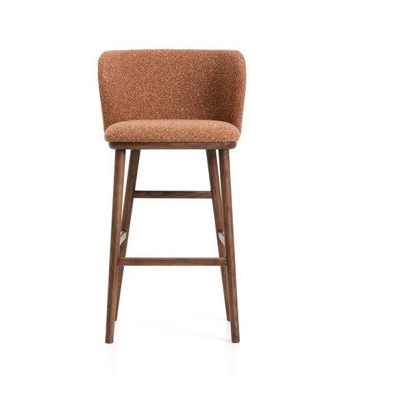 Terrakotta színű kárpitozott bárszék (ülésmagasság 75 cm) Ciselia – Kave Home-image-4