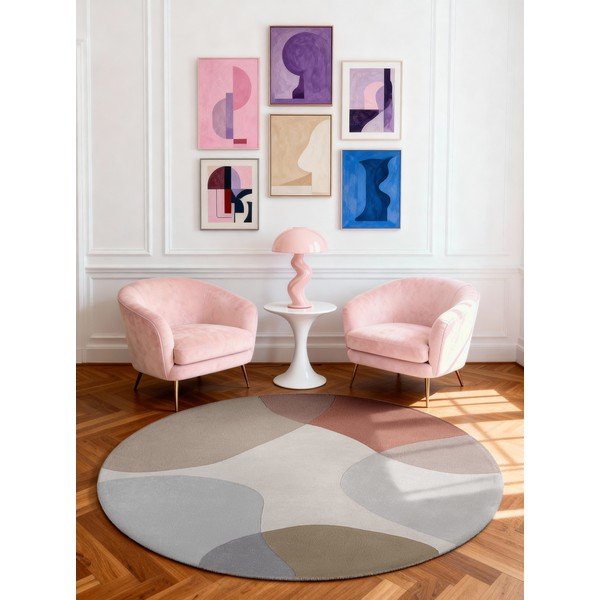 Bézs kézi szövésű gyapjú kerek szőnyeg ø 160 cm Hackney Clarissa – Ted Baker-image-1