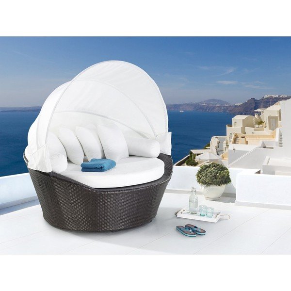 Miranda mesterséges rattan kerti kanapé lehajtható tetővel - Monobeli-image-1