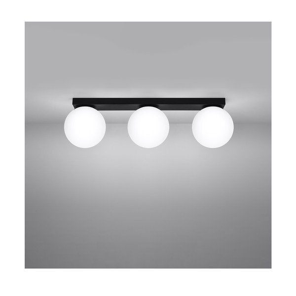 Fekete mennyezeti lámpa üveg búrával ø 12 cm Umerta – Sollux-image-2