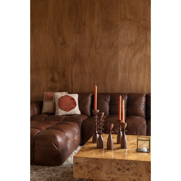 Konyakbarna bőr moduláris kanapé 364 cm Hackman – Dutchbone-image-4