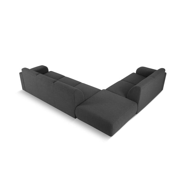 Sötétszürke buklé sarokkanapé (bal oldali) Molino – Micadoni Home-image-3