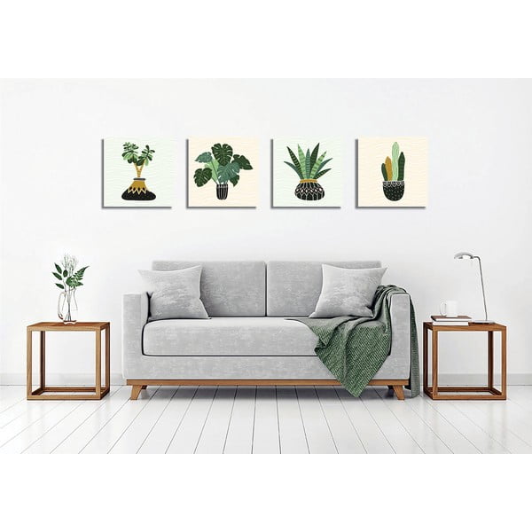 Kép szett 4 db-os 30x30 cm Plants – Wallity-image-2