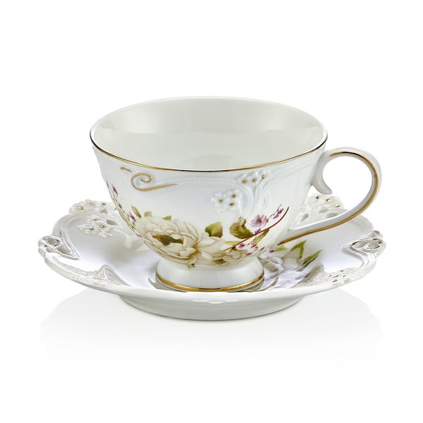 Franz 6 db-os porcelán csésze és csészealj készlet