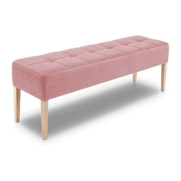 Hattu világos rózsaszín ülőpad tölgyfa lábakkal, hossza 152 cm - Mossø