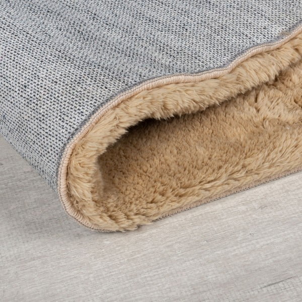 Barna szintetikus szőrme szőnyeg 160x230 cm Faroe Wool Look Fur – Flair Rugs-image-2