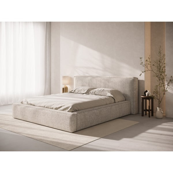 Bézs kárpitozott ágytámla 209x100 cm Olivia – Micadoni -image-1