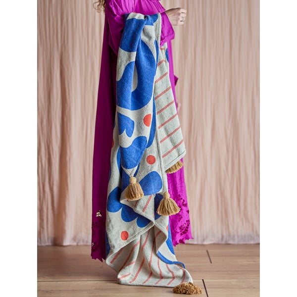 Kék takaró 130x160 cm Eviaya – Bloomingville-image-1