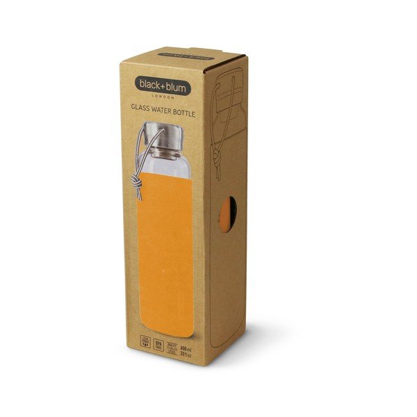 G-Bottle üveg vizespalack narancssárga szilikon tartóval, 600 ml - Black + Blum-image-2