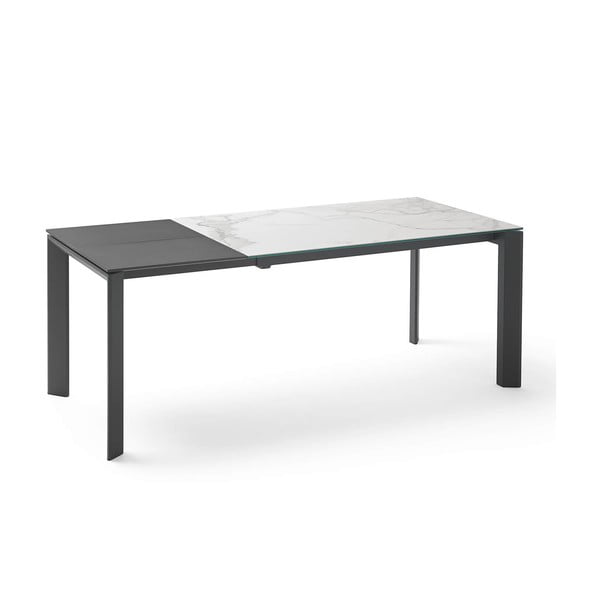 Lisa Blanco szürke-fekete meghosszabbítható étkezőasztal, hossza 140/200 cm - sømcasa