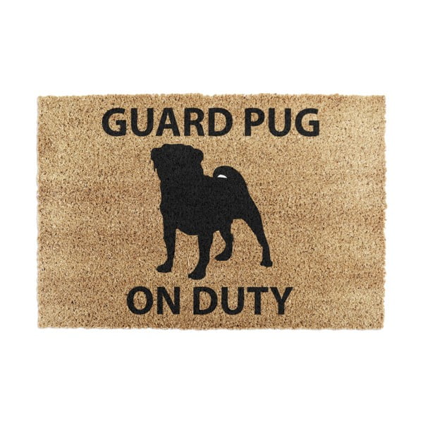 Kókuszrost lábtörlő 40x60 cm Guard Pug – Artsy Doormats
