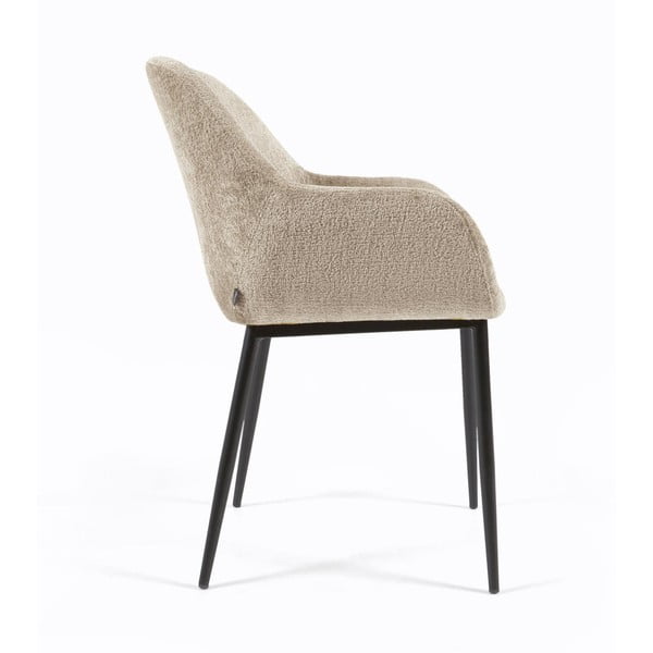 Bézs kárpitozott étkezőfotel Konna – Kave Home-image-4