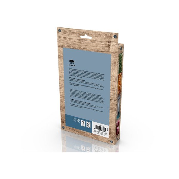 Ezüstszínű-natúr színű rozsdamentes acél steak evőeszköz készlet 8 db-os – Holm-image-4