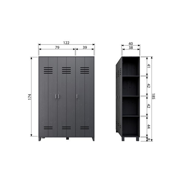 Locker sötétszürke szekrény - vtwonen-image-2