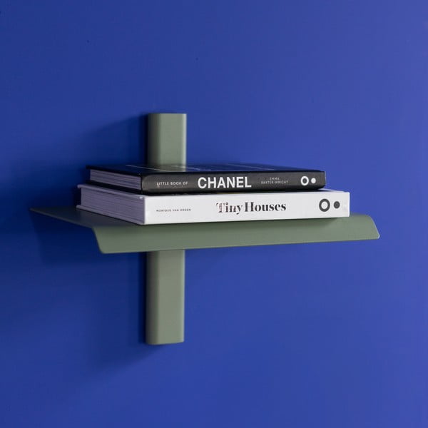 Szürkészöld fém fali polc 28 cm Hola – Spinder Design-image-1