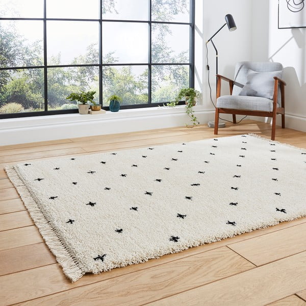 Boho Dots fehér-fekete szőnyeg, 120 x 170 cm - Think Rugs-image-2